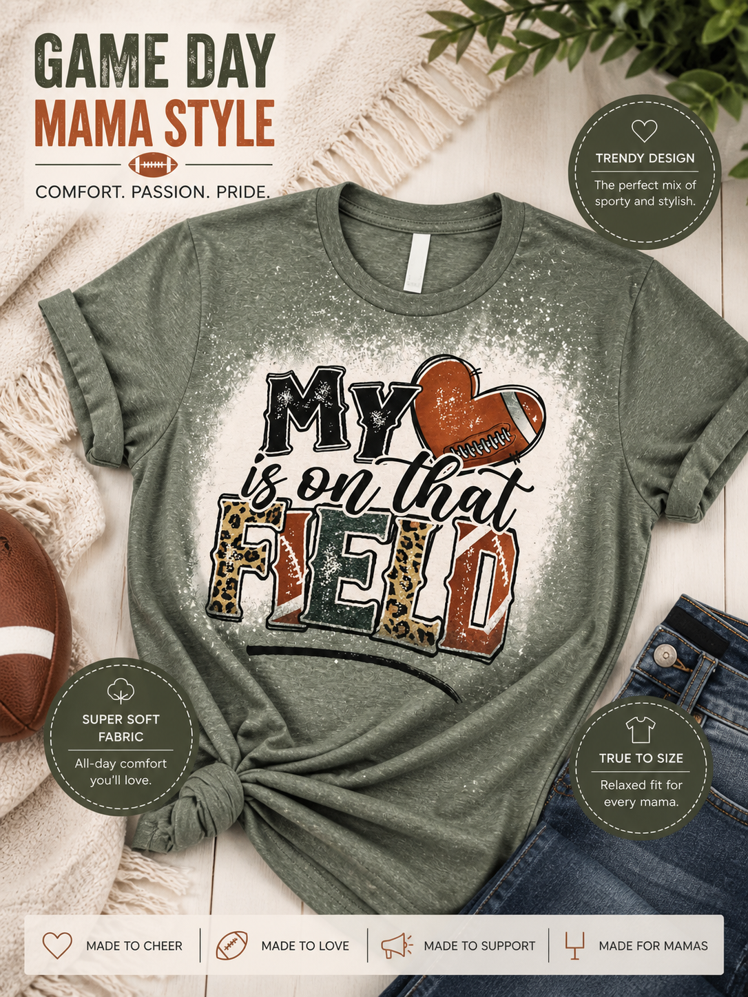 My Heart Is On That Field Tee